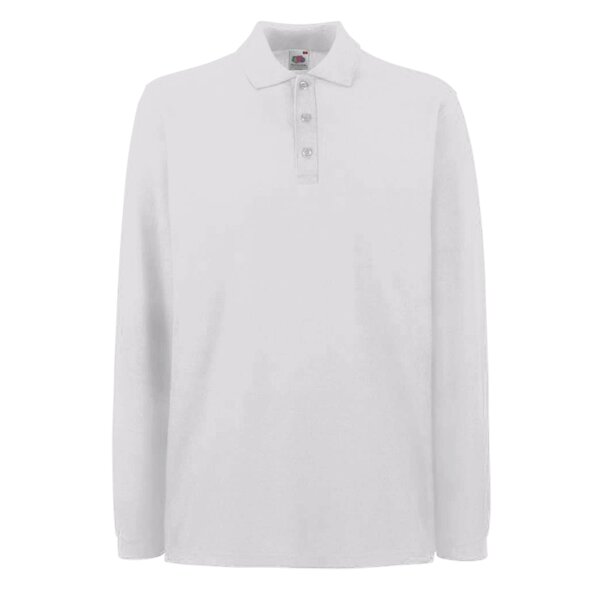 Fruit of the Loom Premium Long Sleeve Cotton Piqué Polo Shirt Thumbnail