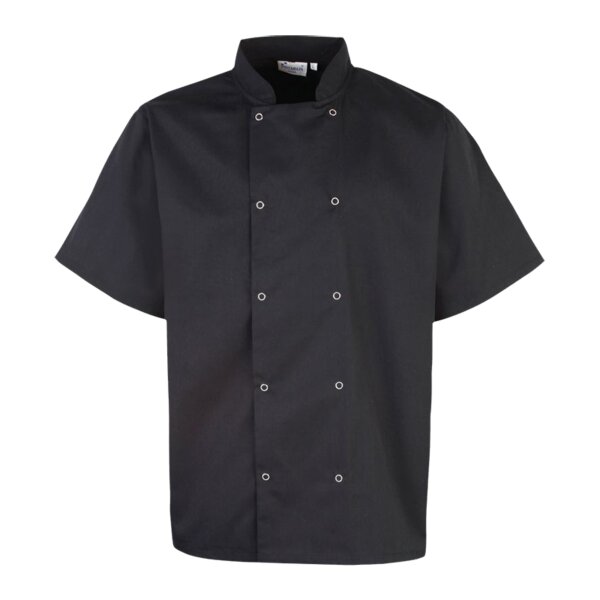 Premier Unisex Short Sleeve Stud Front Chef's Jacket Thumbnail