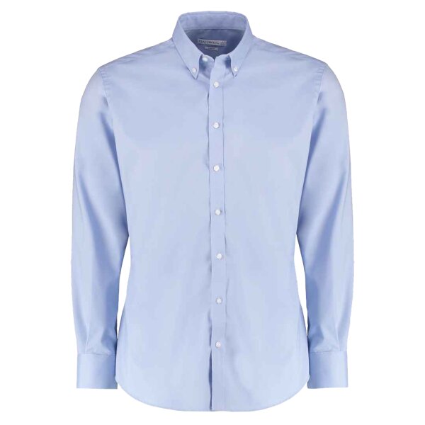 Kustom Kit Slim Fit Stretch Long Sleeve Oxford Shirt Thumbnail